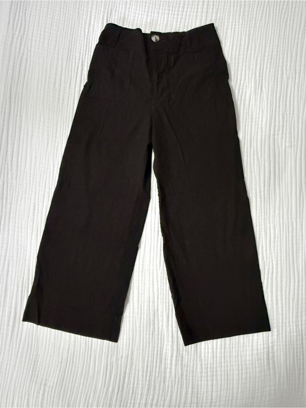 Anthropologie Maeve Colette Magic Fabric Crop Wide Leg Pants Black Size 27P